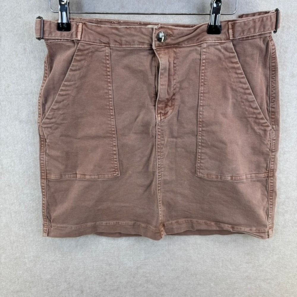 Listicle Womens Size Large Mauve Utility Cargo Skirt Belted
